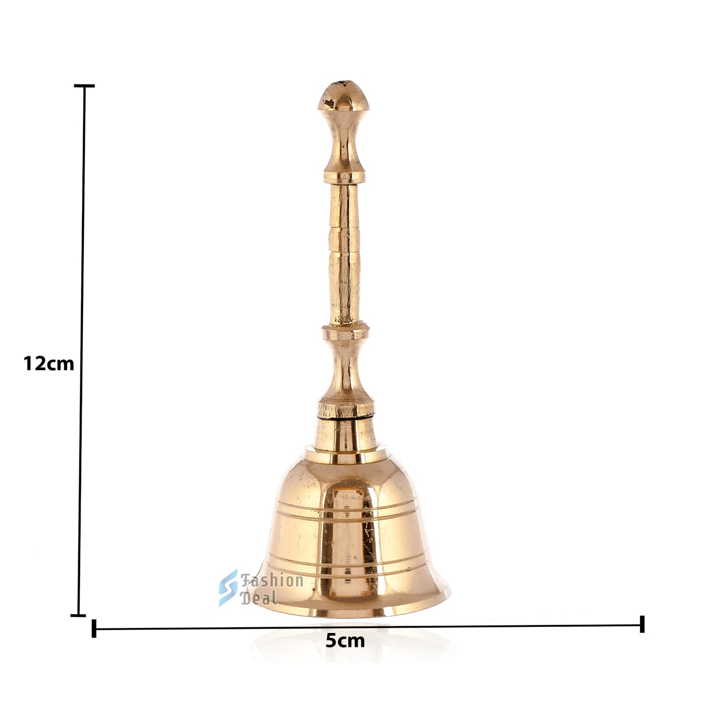 Decorative Brass Hand Bell for Pooja – Ghanti for Mandir, Home, and Office Temple