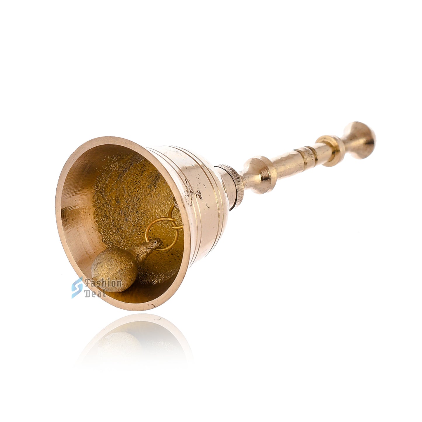 Decorative Brass Hand Bell for Pooja – Ghanti for Mandir, Home, and Office Temple