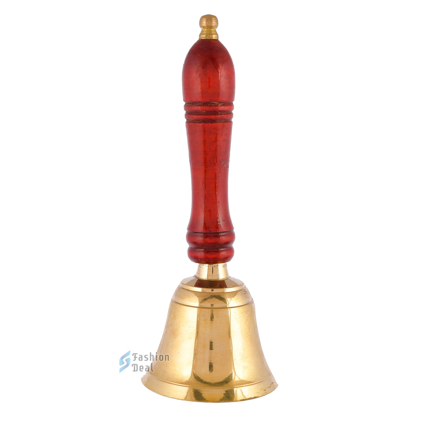 Decorative Metal Hand Bell With Wooden Handle for Pooja – Ghanti for Mandir, Home, and Office Temple