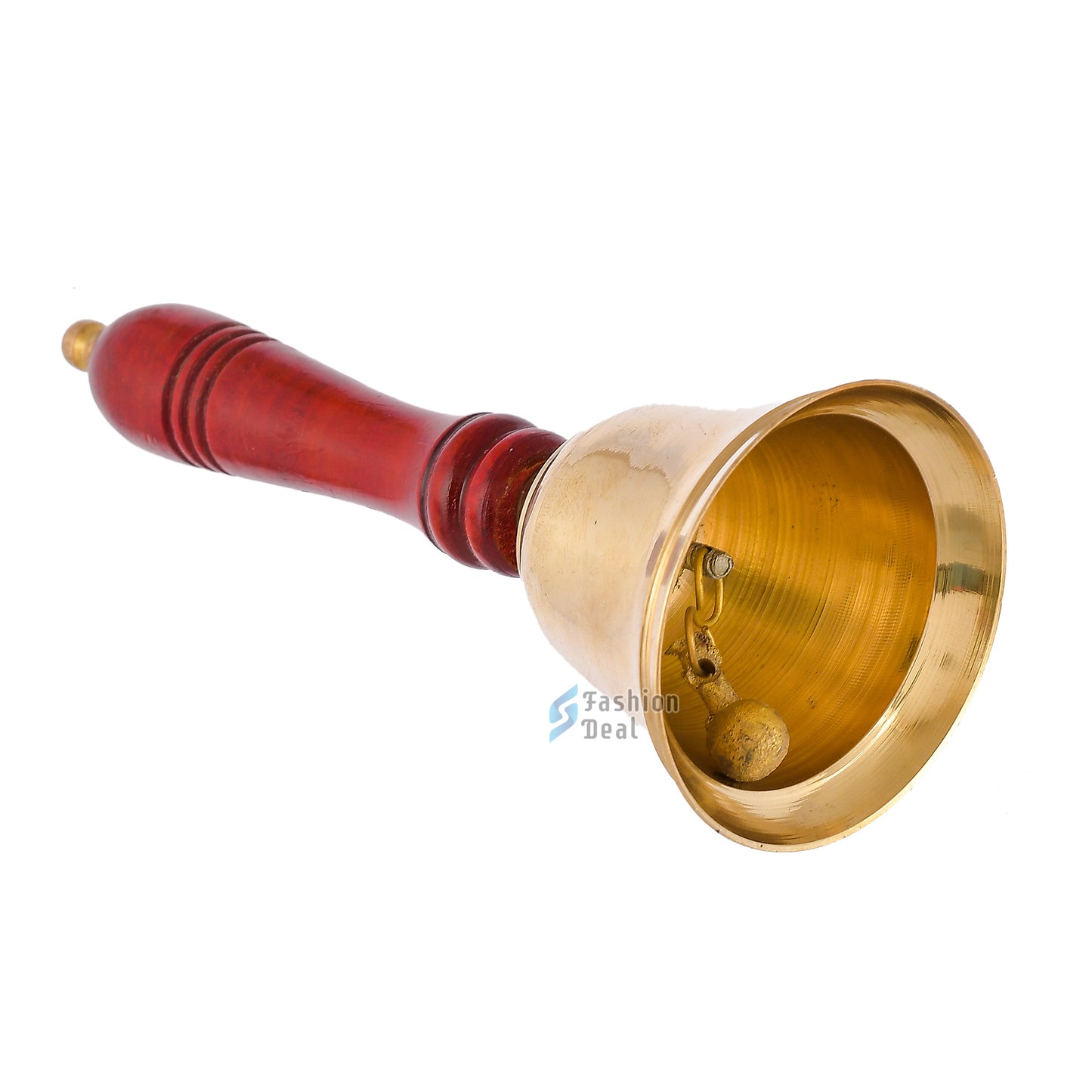 Decorative Metal Hand Bell With Wooden Handle for Pooja – Ghanti for Mandir, Home, and Office Temple