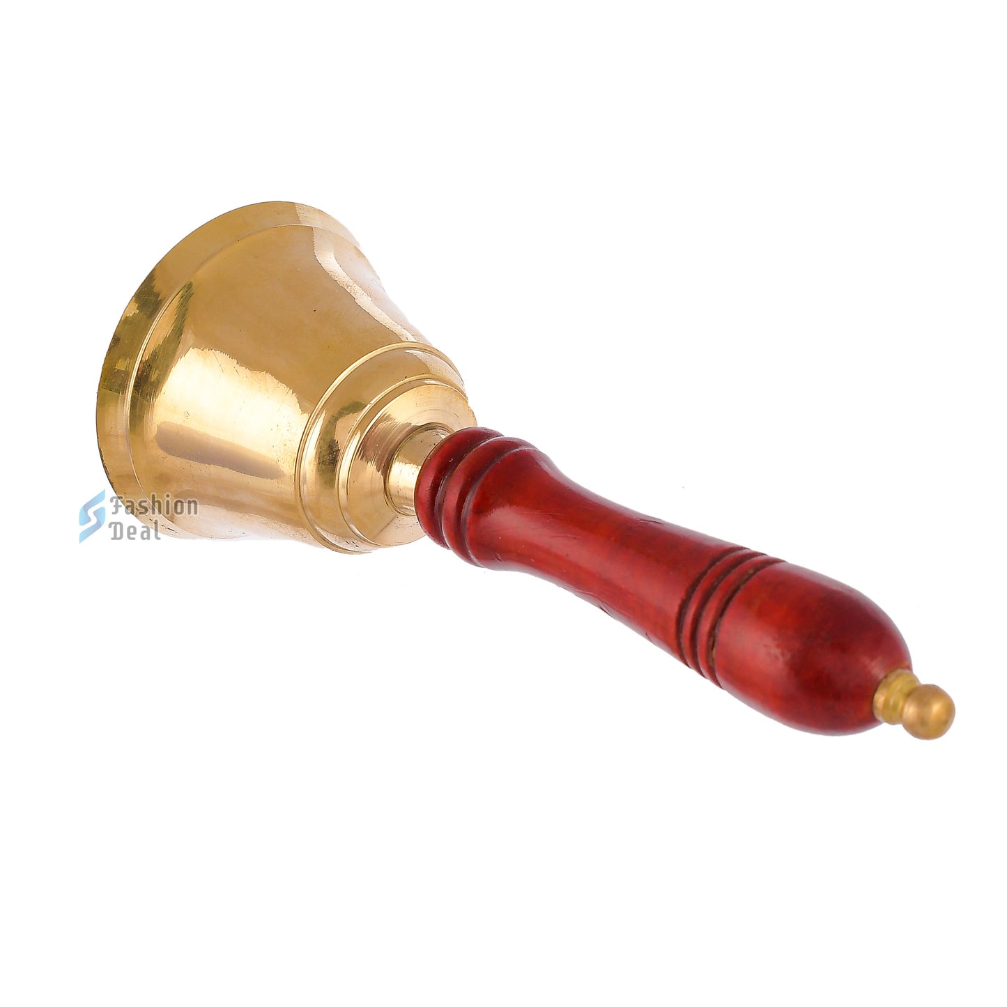 Decorative Metal Hand Bell With Wooden Handle for Pooja – Ghanti for Mandir, Home, and Office Temple