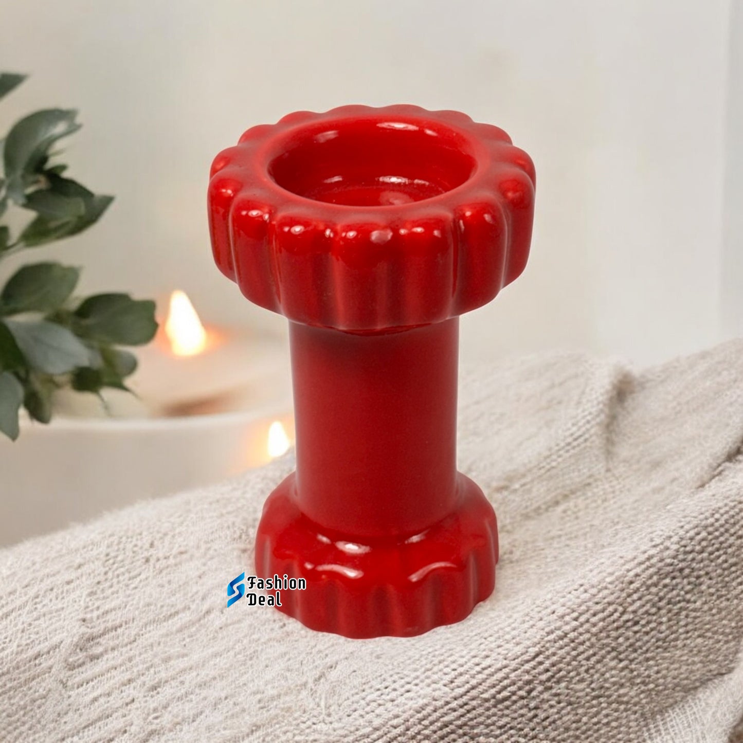 Ceramic Pillar-Shaped Tealight/T-light Candle Holder | Decorative Accent for Home and Gifting