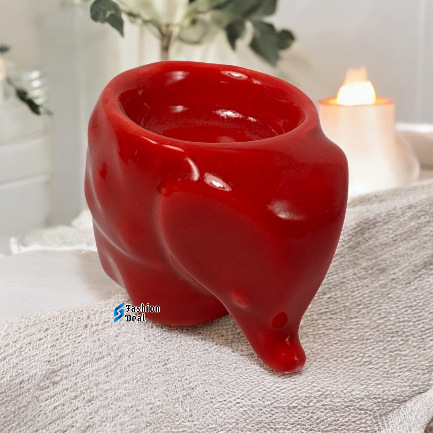 Ceramic Elephant-Shaped Tealight/T-light Candle Holder | Decorative Accent for Home and Gifting