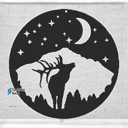 Unique Wooden MDF Laser Cut Moon Deer-Themed Wall Art – Perfect for Home Décor and Gifts