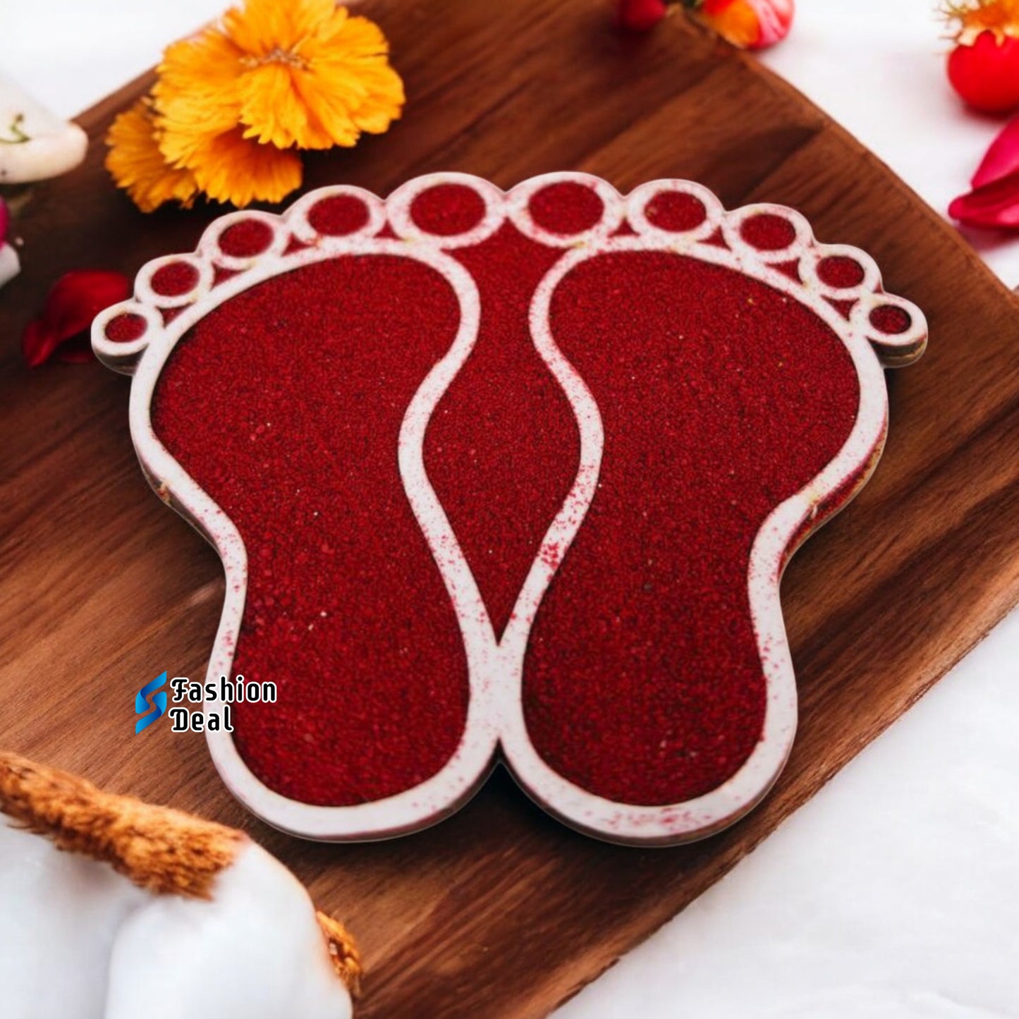 MDF Wooden Charan/Pair/feet Rangoli Design Cutouts Stencils for Diwali Decor - Decorative Festive Stencils for Home and Office Decoration