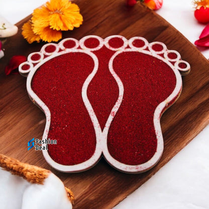 MDF Wooden Charan/Pair/feet Rangoli Design Cutouts Stencils for Diwali Decor - Decorative Festive Stencils for Home and Office Decoration