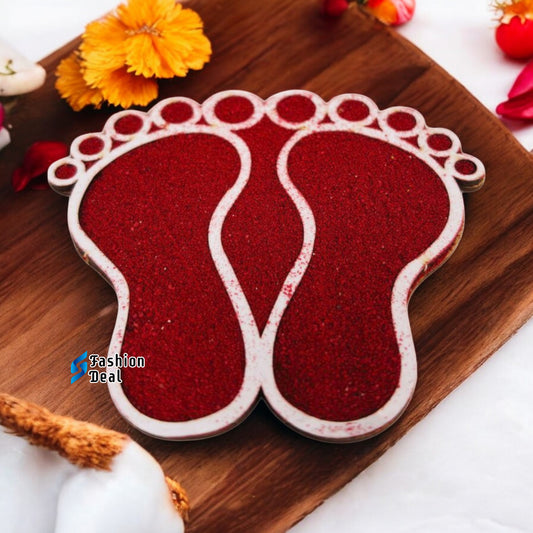 MDF Wooden Charan/Pair/feet Rangoli Design Cutouts Stencils for Diwali Decor - Decorative Festive Stencils for Home and Office Decoration