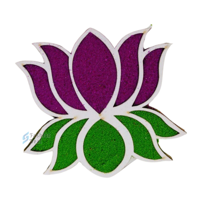 MDF Wooden Kamal/Lotus Rangoli Design Cutouts Stencils for Diwali Decor - Decorative Festive Stencils for Home and Office Decoration