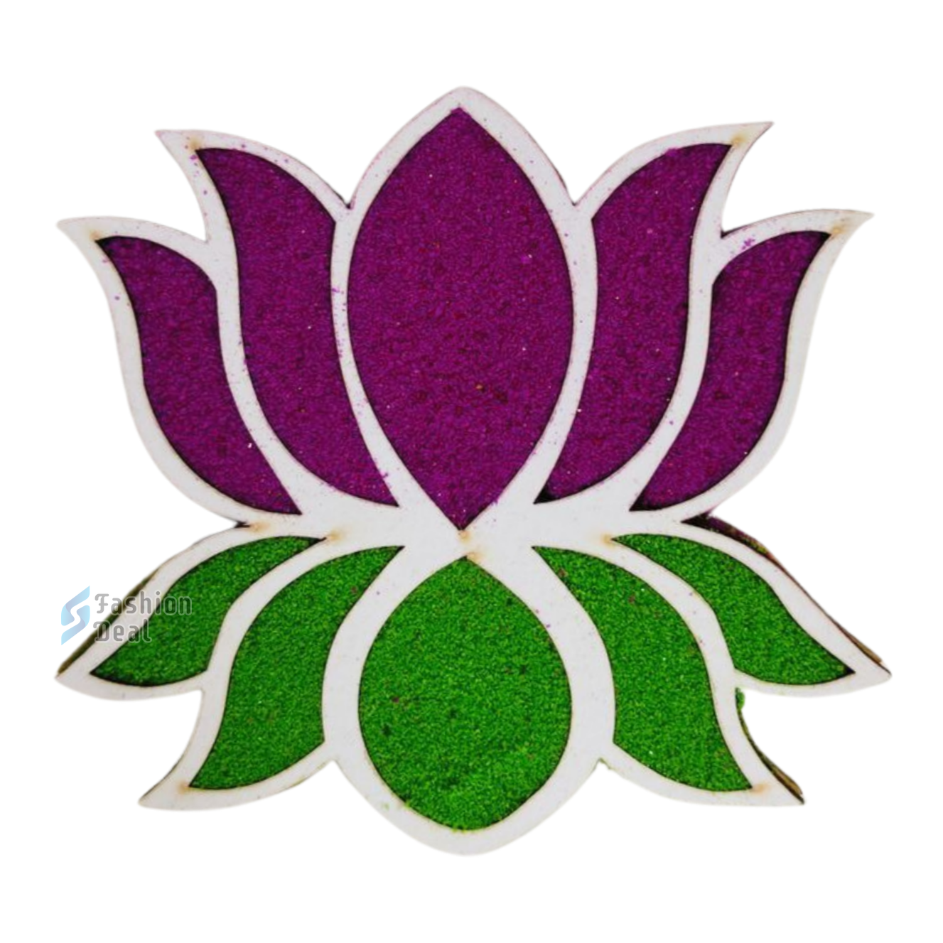 MDF Wooden Kamal/Lotus Rangoli Design Cutouts Stencils for Diwali Decor - Decorative Festive Stencils for Home and Office Decoration