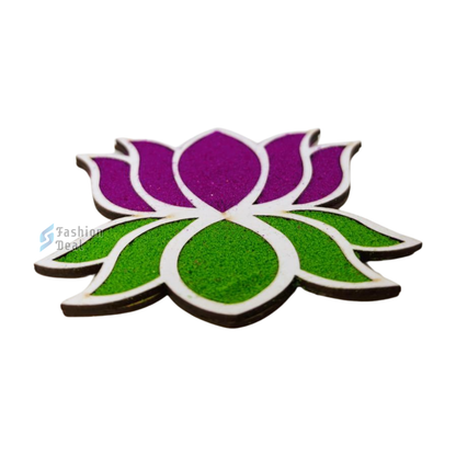 MDF Wooden Kamal/Lotus Rangoli Design Cutouts Stencils for Diwali Decor - Decorative Festive Stencils for Home and Office Decoration