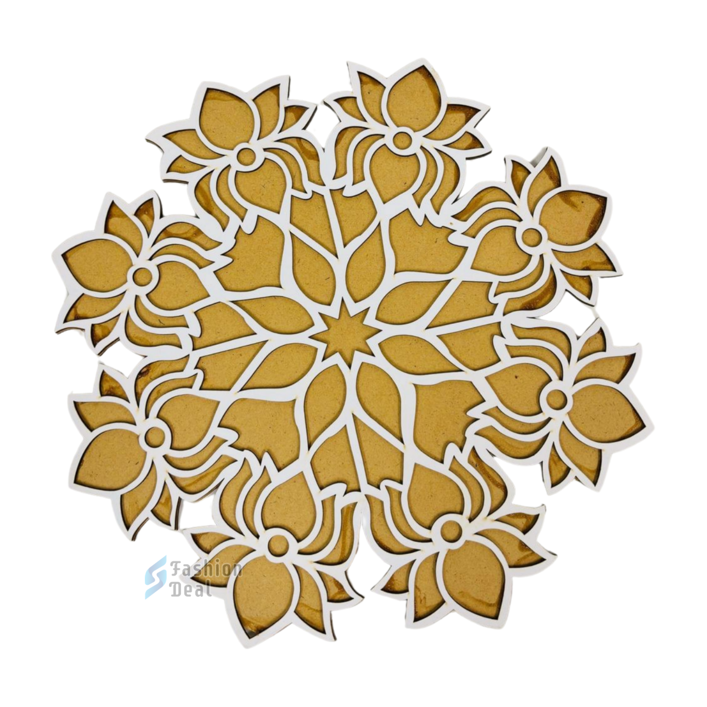 MDF Wooden Rangoli Cutouts Stencils for Diwali Decor - Decorative Festive Stencils for Home and Office Decoration