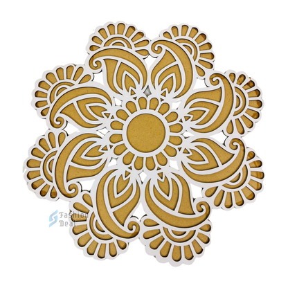 MDF Wooden Rangoli Cutouts Stencils for Diwali Decor - Decorative Festive Stencils for Home and Office Decoration