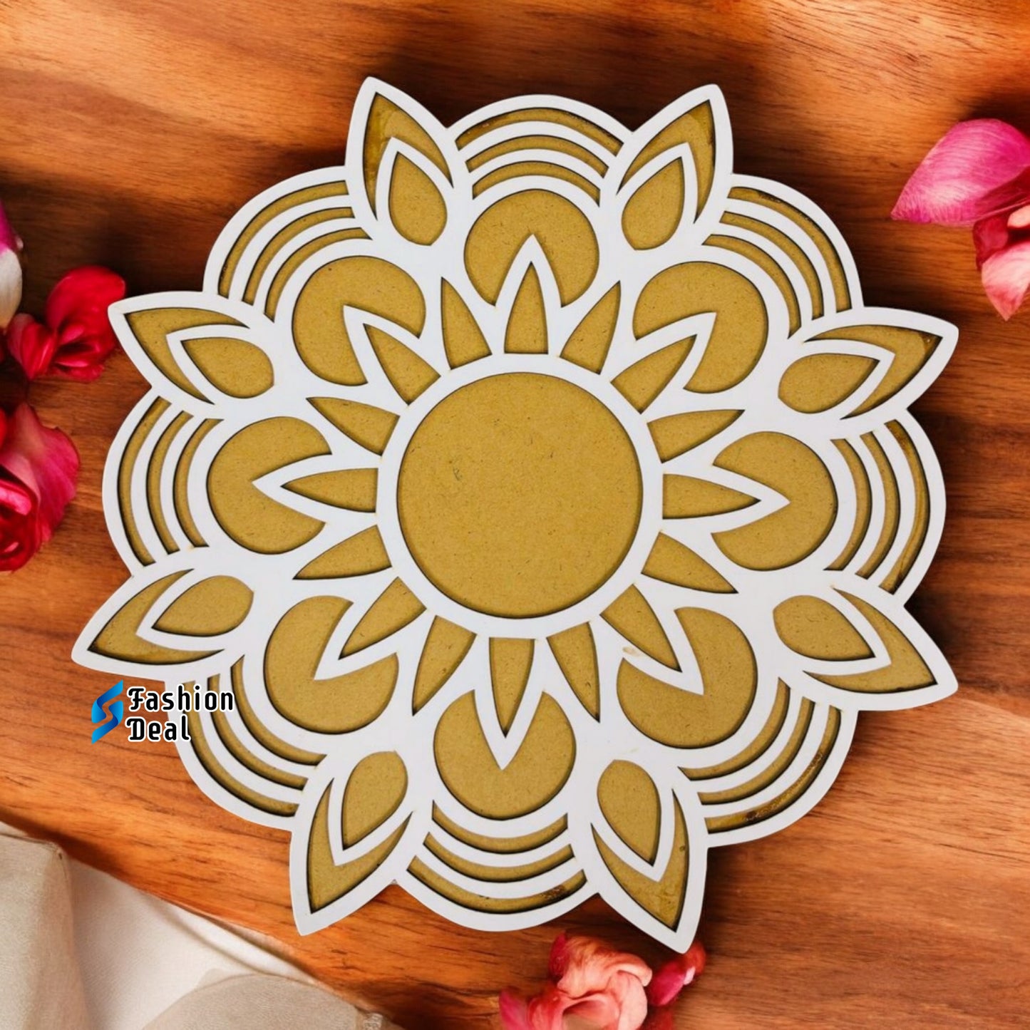 MDF Wooden Rangoli Cutouts Stencils for Diwali Decor - Decorative Festive Stencils for Home and Office Decoration