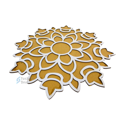 MDF Wooden Rangoli Cutouts Stencils for Diwali Decor - Decorative Festive Stencils for Home and Office Decoration