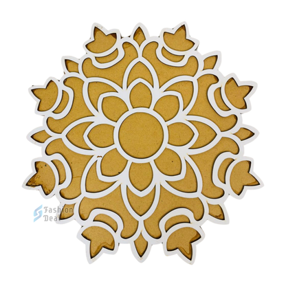 MDF Wooden Rangoli Cutouts Stencils for Diwali Decor - Decorative Festive Stencils for Home and Office Decoration