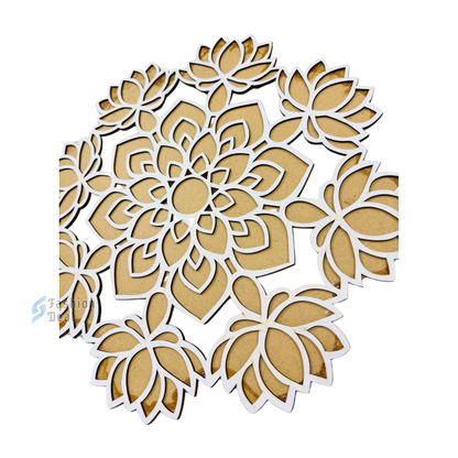 MDF Wooden Rangoli Cutouts Stencils for Diwali Decor - Decorative Festive Stencils for Home and Office Decoration