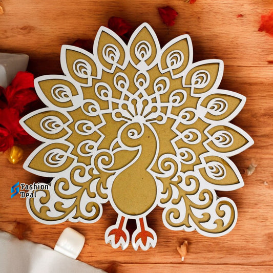 MDF Wooden Rangoli Cutouts Stencils for Diwali Decor - Decorative Festive Stencils for Home and Office Decoration
