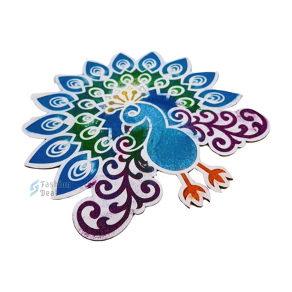 MDF Wooden Rangoli Cutouts Stencils for Diwali Decor - Decorative Festive Stencils for Home and Office Decoration