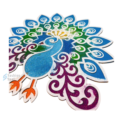 MDF Wooden Rangoli Cutouts Stencils for Diwali Decor - Decorative Festive Stencils for Home and Office Decoration