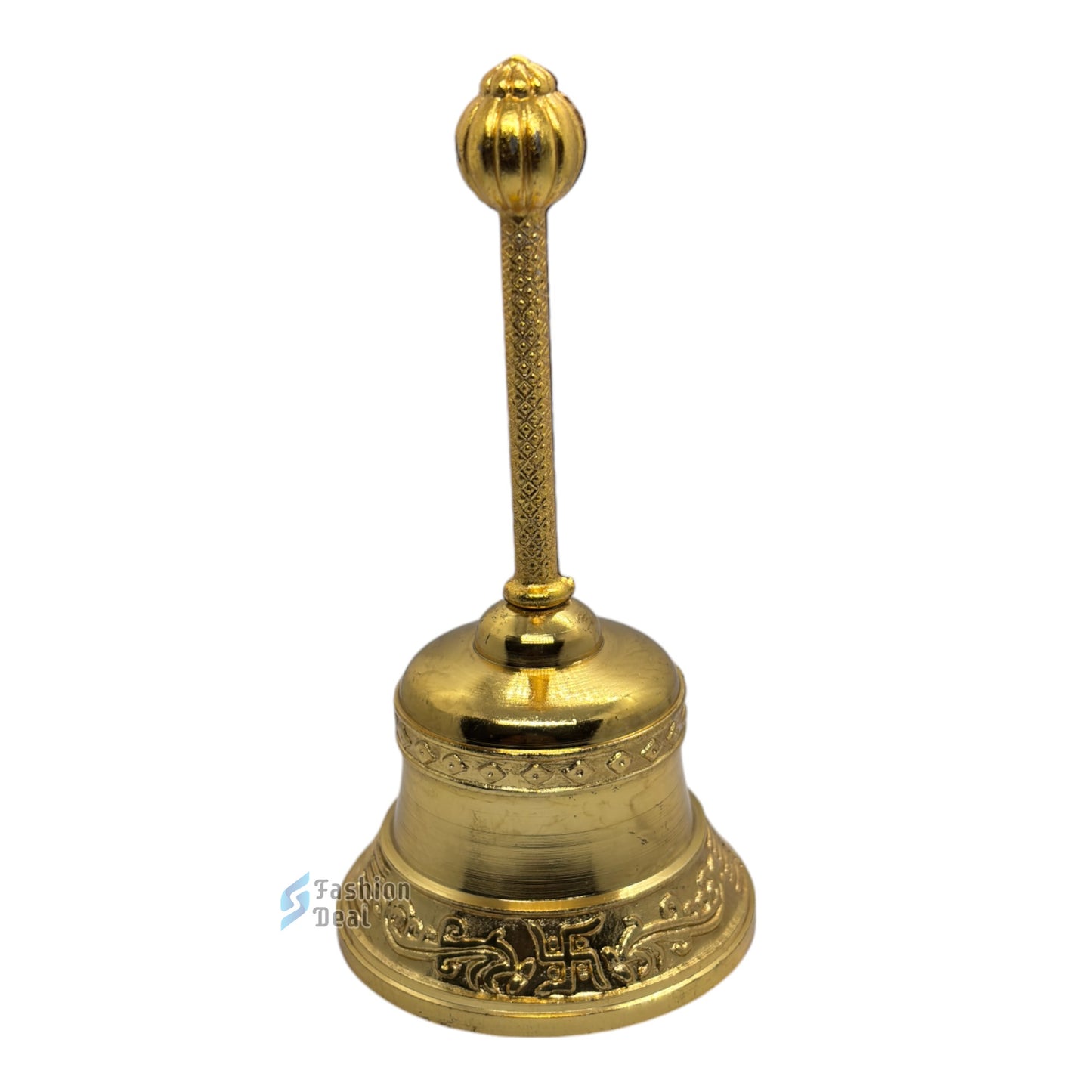 Decorative Hanuman Gadda Design Metal Hand Bell for Pooja – Ghanti for Mandir, Home, and Office Temple