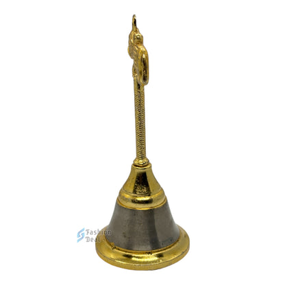 Decorative Nandi Ji Cow Design Metal Hand Bell for Pooja – Ghanti for Mandir, Home, and Office Temple