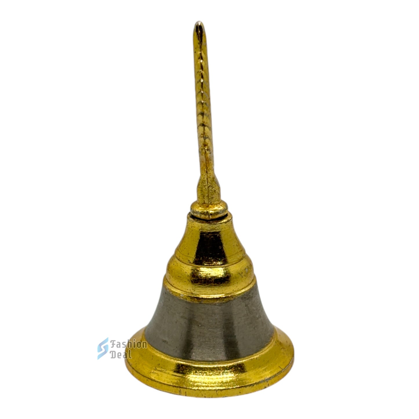 Decorative Krishna Mor Pankh Design Metal Hand Bell for Pooja – Ghanti for Mandir, Home, and Office Temple