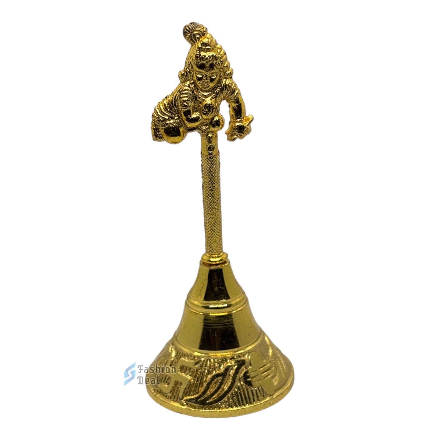 Decorative Khana Ji Metal Hand Bell for Pooja – Ghanti for Mandir, Home, and Office Temple