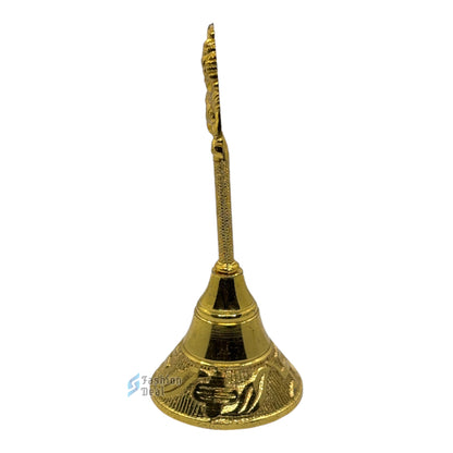 Decorative Khana Ji Metal Hand Bell for Pooja – Ghanti for Mandir, Home, and Office Temple