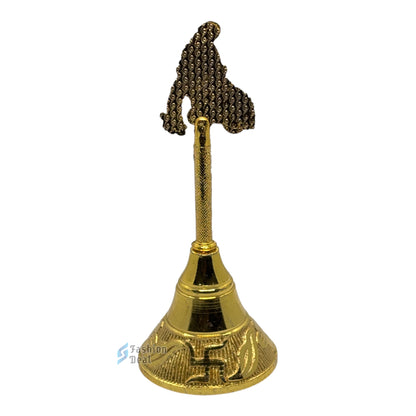 Decorative Khana Ji Metal Hand Bell for Pooja – Ghanti for Mandir, Home, and Office Temple