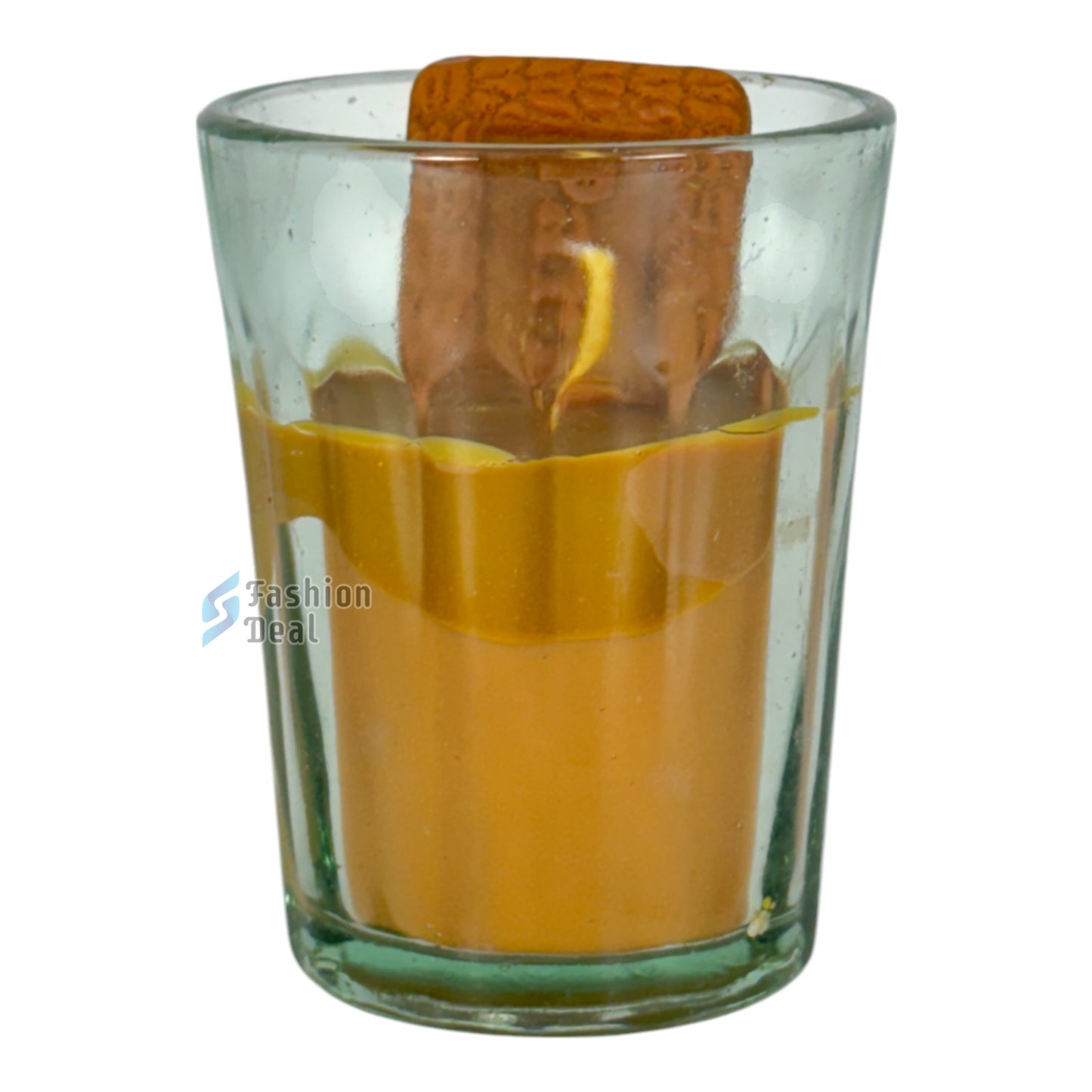 Soy Wax Scented candle in Tea/Chai With Biscuit Design
