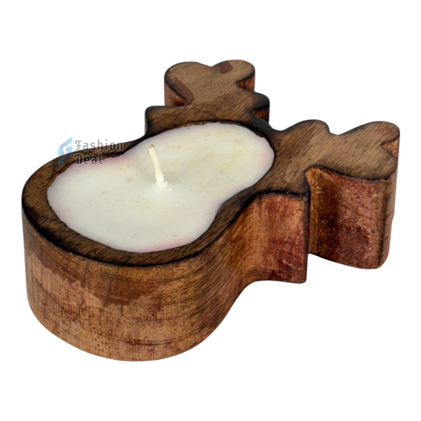 Soy Wax Scented candle in Wooden Deer Jar