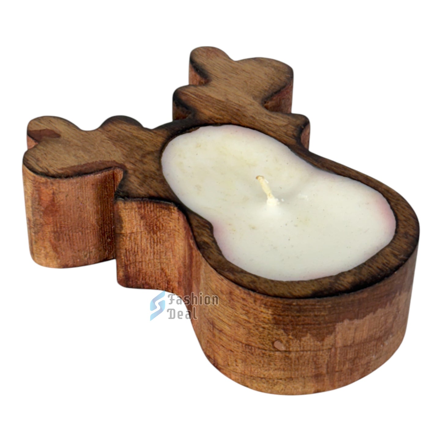 Soy Wax Scented candle in Wooden Deer Jar