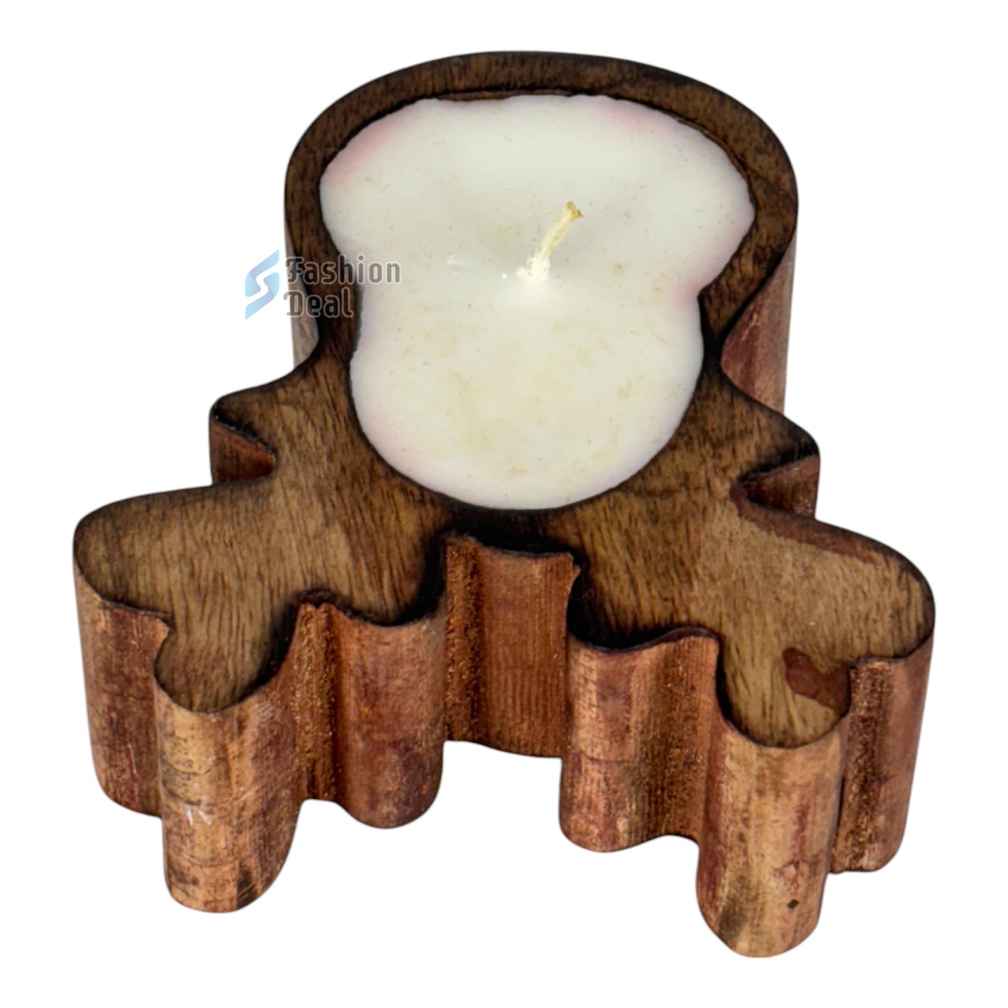 Soy Wax Scented candle in Wooden Deer Jar