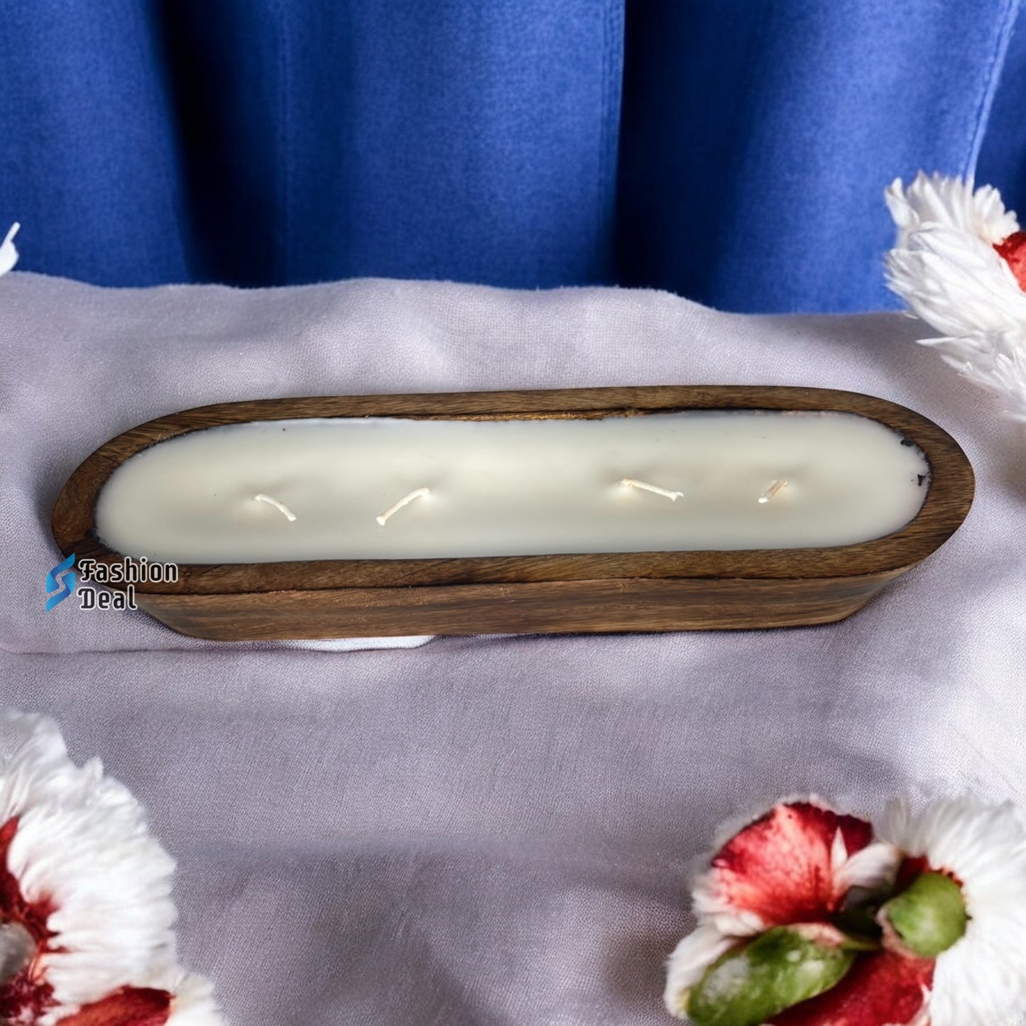 Soy Wax Scented candle in Wooden Tub Jar