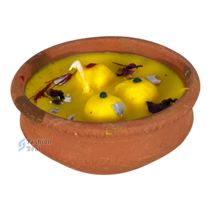 Soy Wax Scented candle in Kulhad Rasmalai Sweet Design