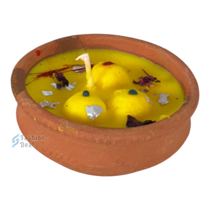 Soy Wax Scented candle in Kulhad Rasmalai Sweet Design