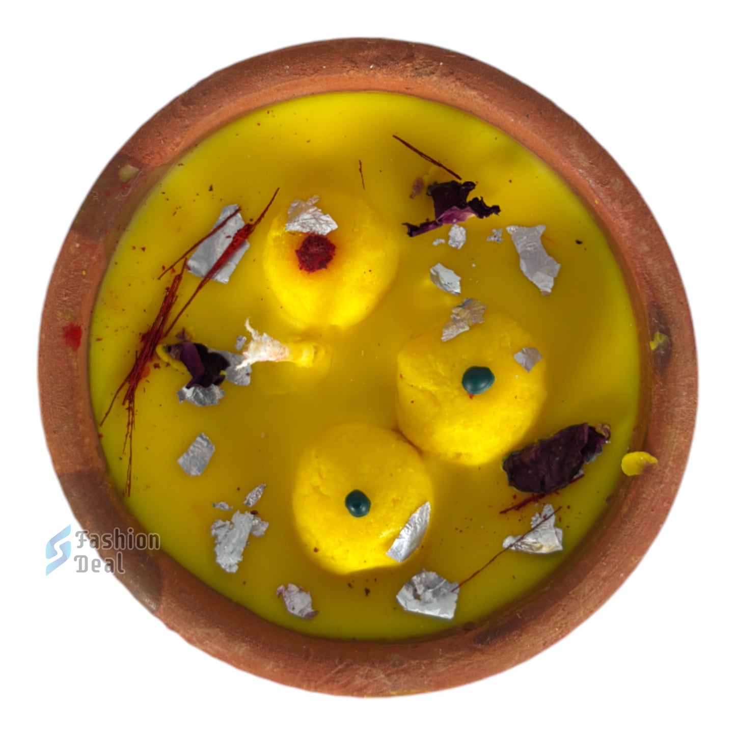 Soy Wax Scented candle in Kulhad Rasmalai Sweet Design