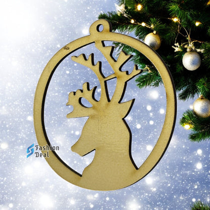 Reindeer Face Design Christmas Tree Hanging Decorations