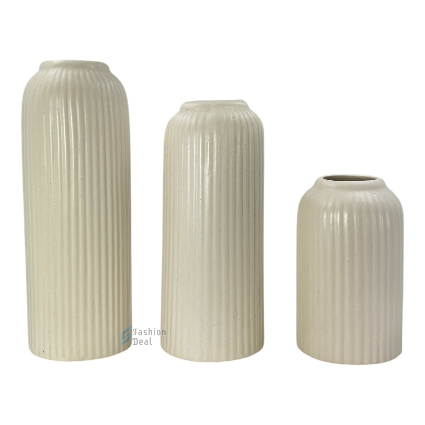 Elegant White Ceramic Ring Vase/Pot - Minimalist Home Décor Collection