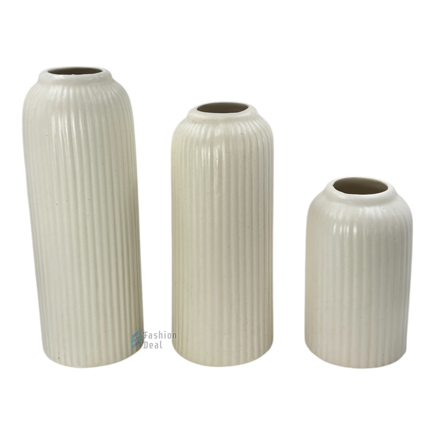 Elegant White Ceramic Ring Vase/Pot - Minimalist Home Décor Collection