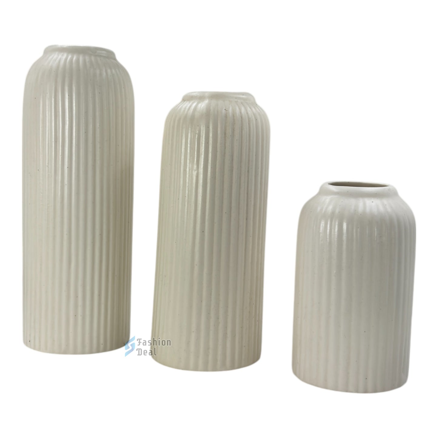 Elegant White Ceramic Ring Vase/Pot - Minimalist Home Décor Collection