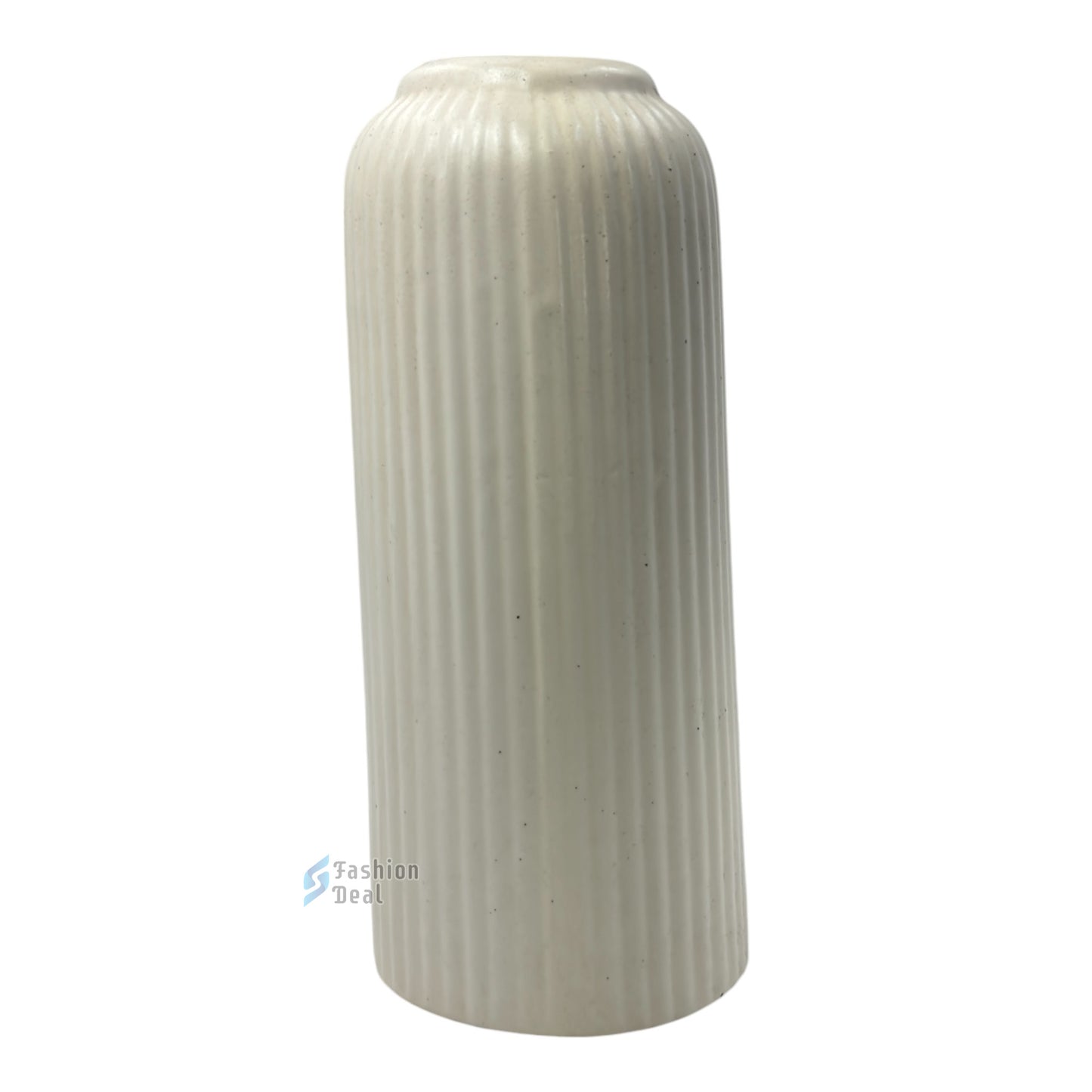 Elegant White Ceramic Ring Vase/Pot - Minimalist Home Décor Collection