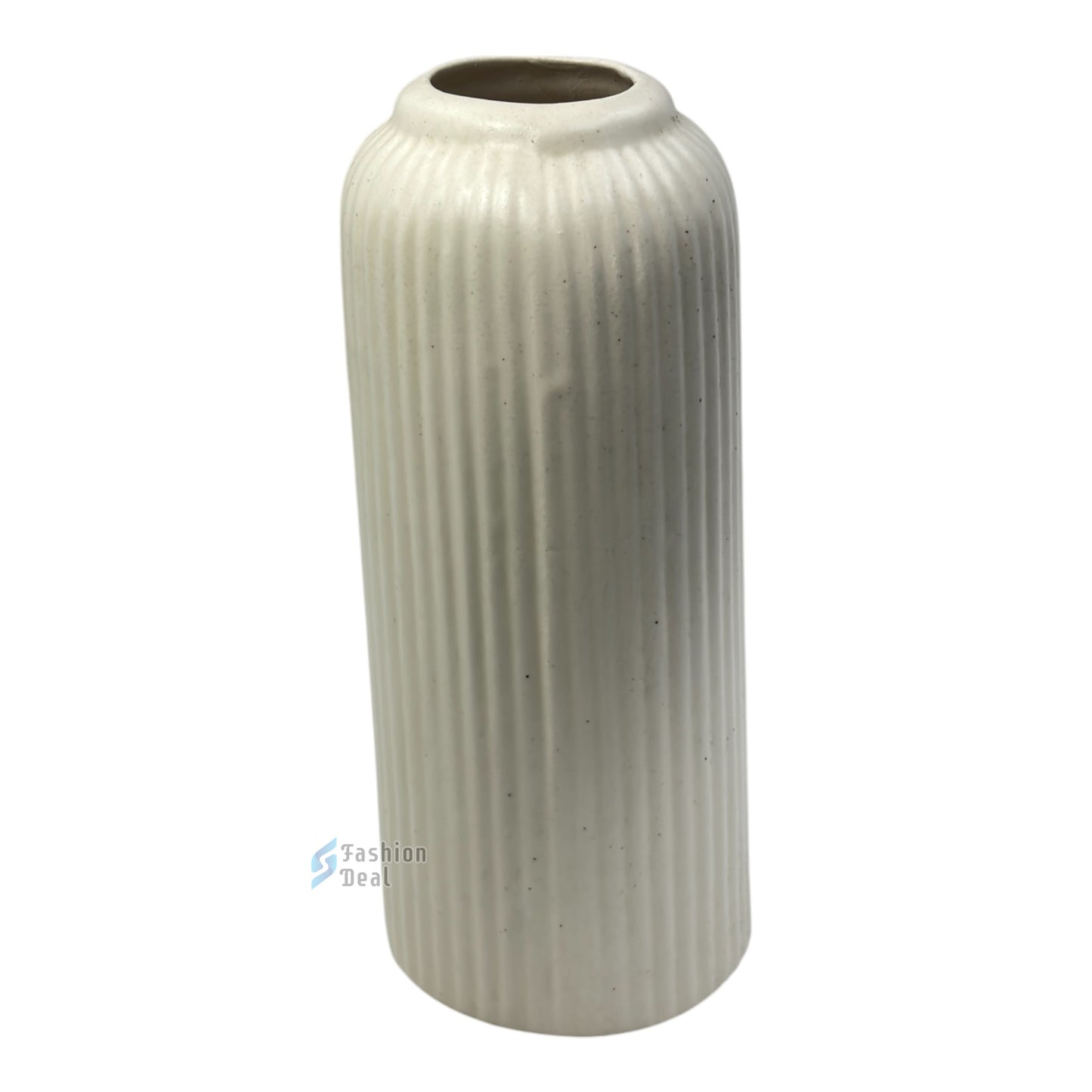 Elegant White Ceramic Ring Vase/Pot - Minimalist Home Décor Collection