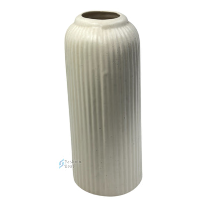Elegant White Ceramic Ring Vase/Pot - Minimalist Home Décor Collection
