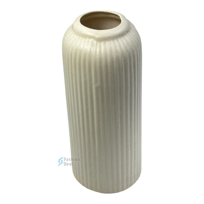 Elegant White Ceramic Ring Vase/Pot - Minimalist Home Décor Collection