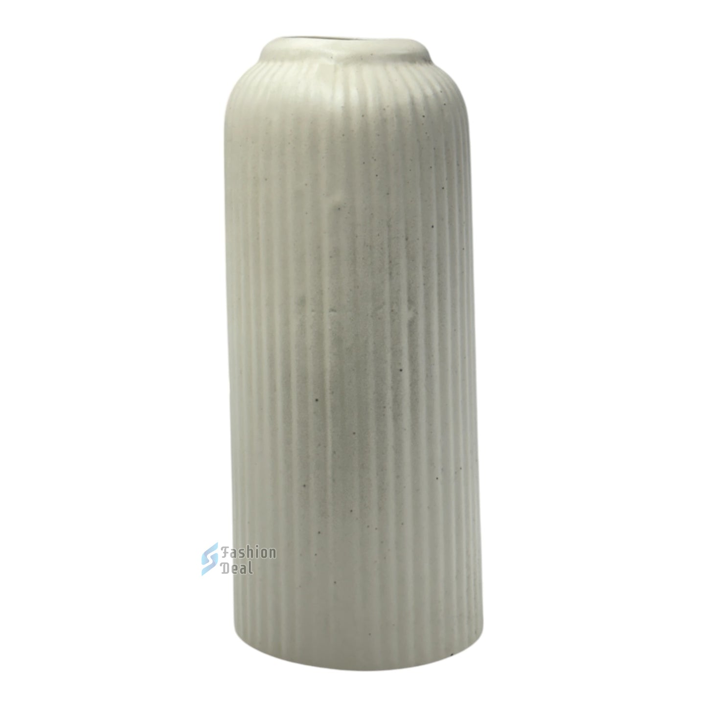 Elegant White Ceramic Ring Vase/Pot - Minimalist Home Décor Collection