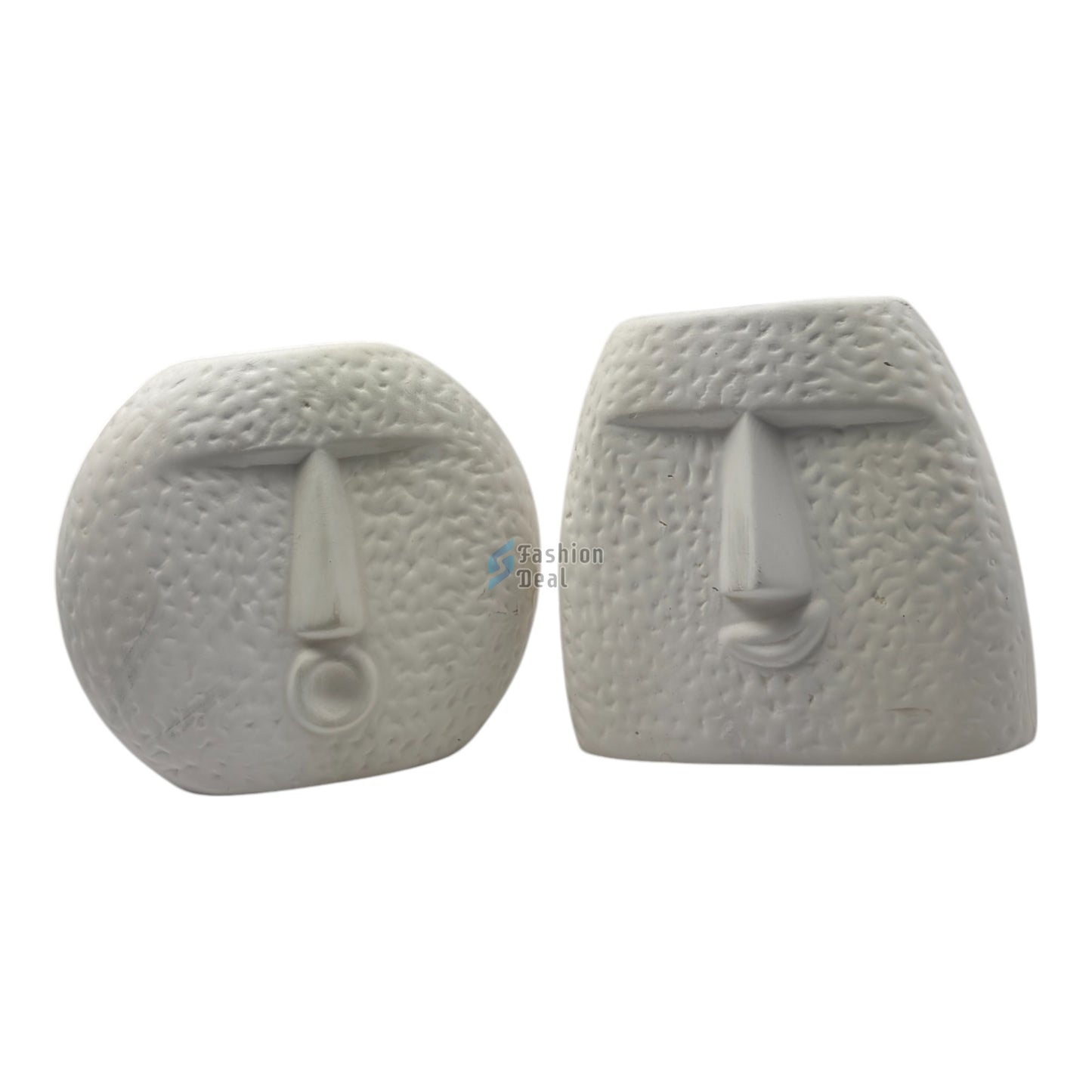 Elegant White Ceramic Face Vase/Pot - Minimalist Home Décor Collection