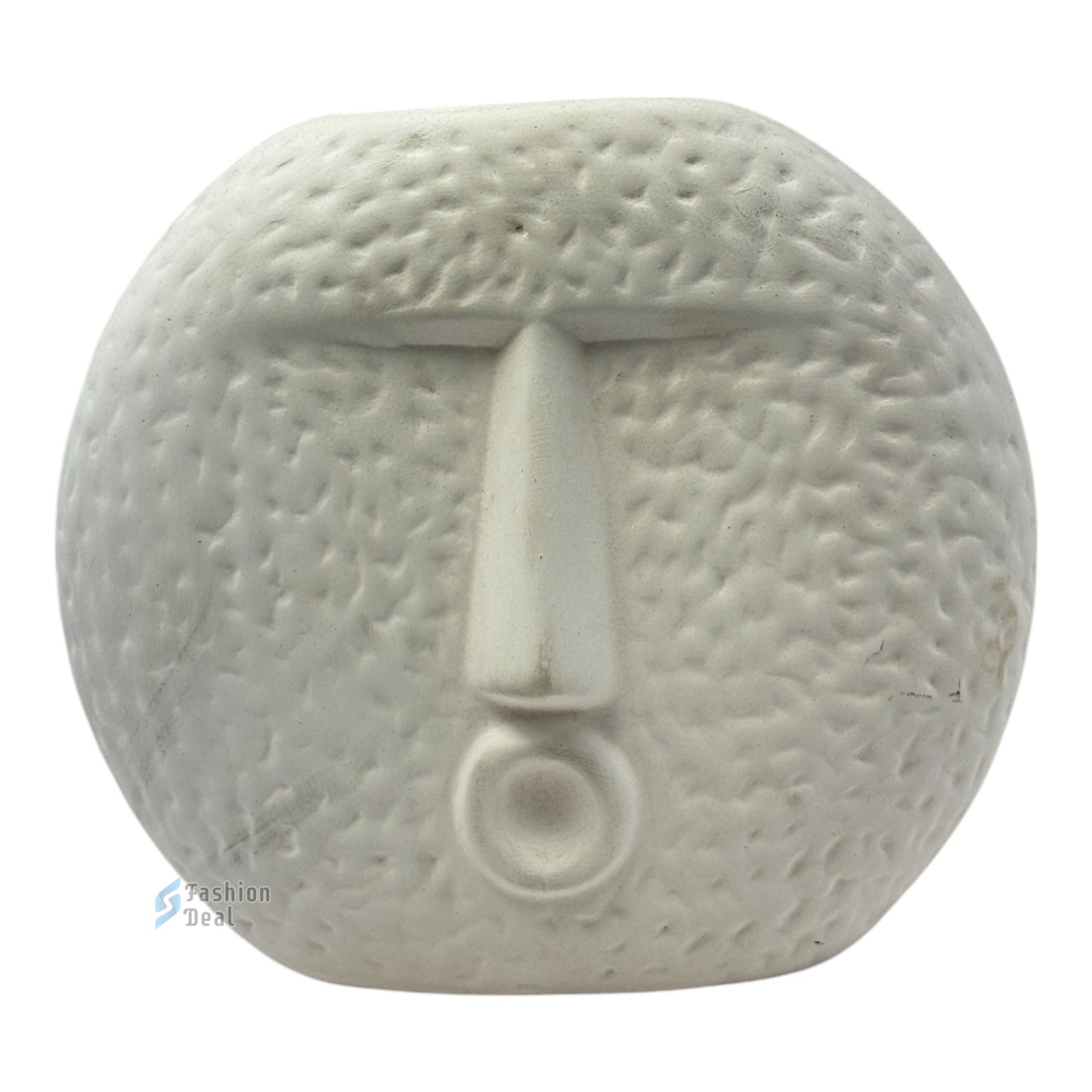 Elegant White Ceramic Face Vase/Pot - Minimalist Home Décor Collection