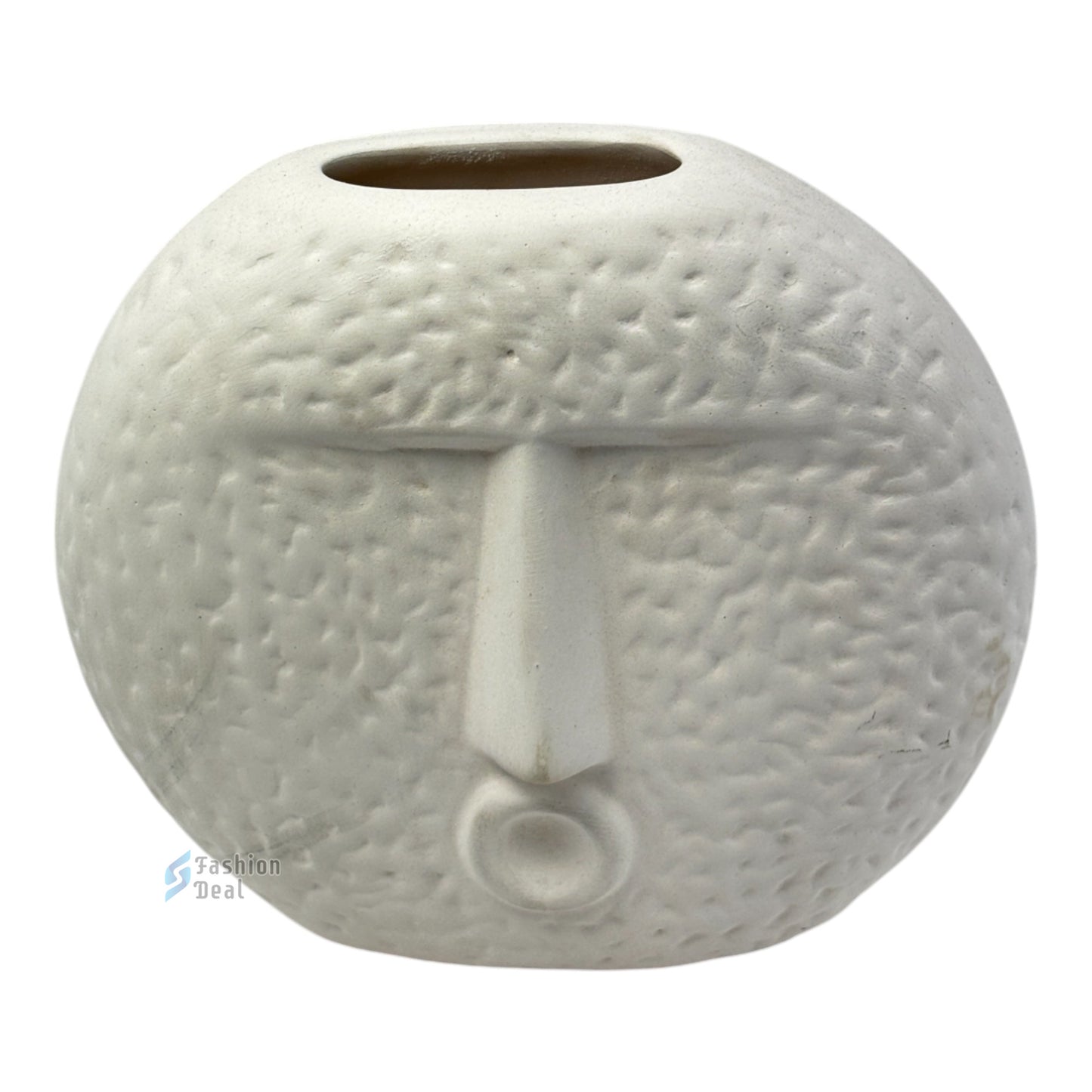 Elegant White Ceramic Face Vase/Pot - Minimalist Home Décor Collection