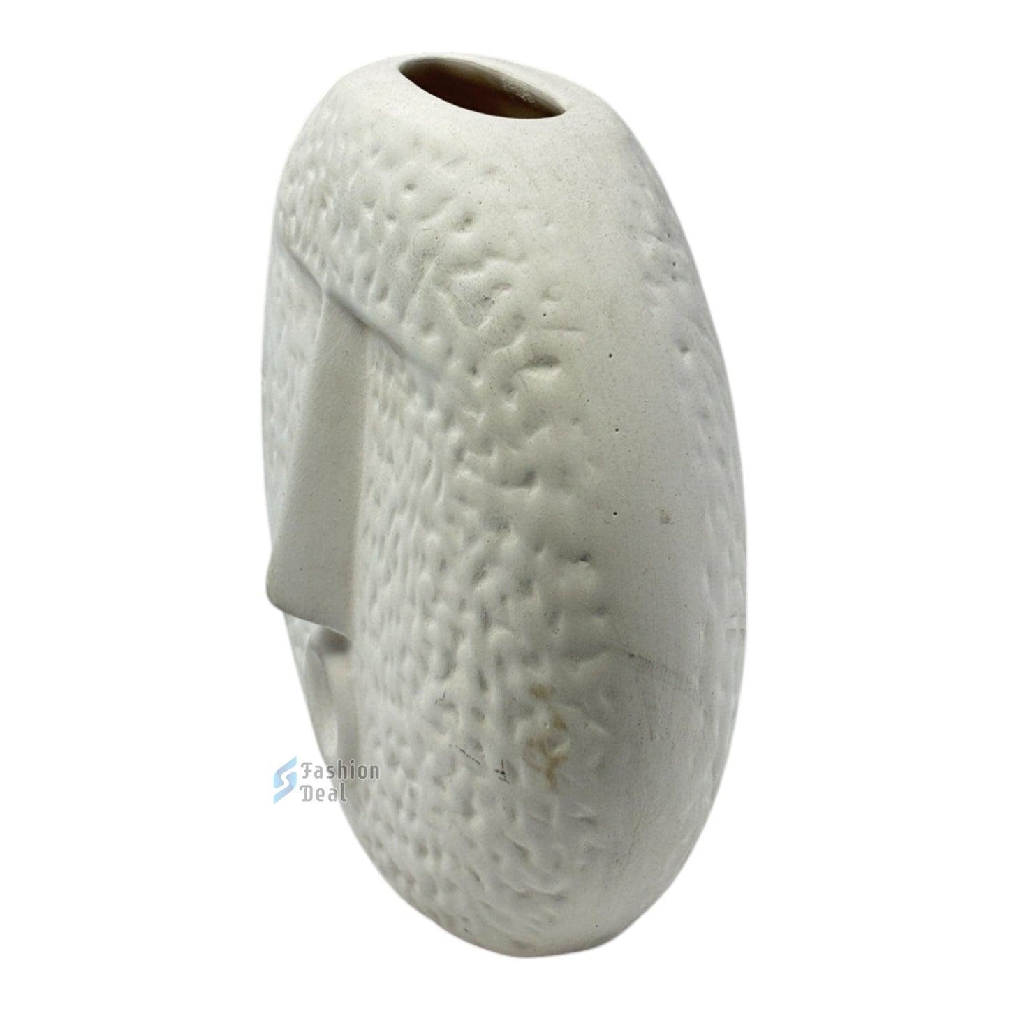 Elegant White Ceramic Face Vase/Pot - Minimalist Home Décor Collection